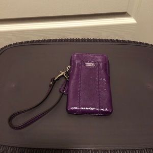 Coach patent leather phone wristlet